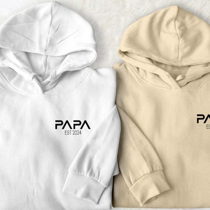 Personalised Dad Hoodie, Custom Est Year Printed Pullover Hoody, Special Gifts for Papa