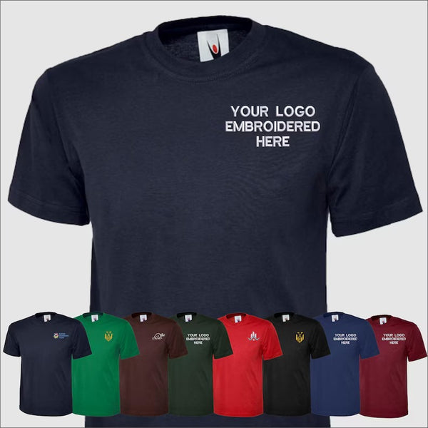 Custom Embroidered Logo T-Shirt, Your Logo Here Workwear Tees, Business Branding Tee, Personalised Shirt, Company Logo