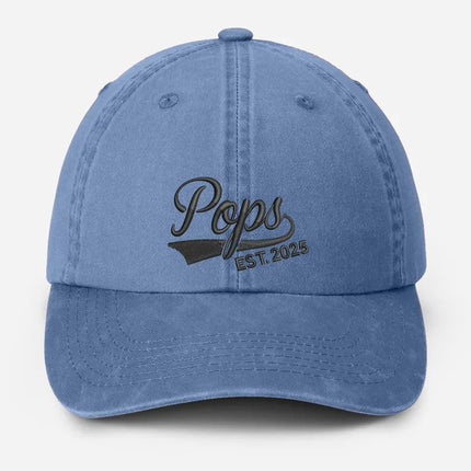Custom Pop Embroidered Hat, Personalized Est. Year Baseball Cap, Vintage Grandpa Hat