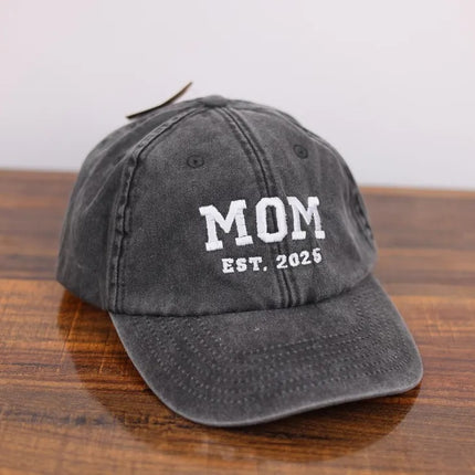 Personalised Embroidered Hat, Custom Date Mom & Dad Baseball Hat, Vintage Hat