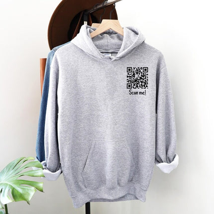 Custom QR Code Hoodie – Personalised Hidden Message Hoodies, Funny & Sarcastic QR Code Design Jumpers, Unisex Hoodies, Gifts for Him and Her