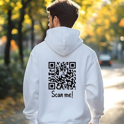 Custom QR Code Hoodie – Personalised Hidden Message Hoodies, Funny & Sarcastic QR Code Design Jumpers, Unisex Hoodies, Gifts for Him and Her