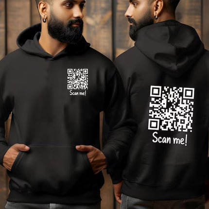 Custom QR Code Hoodie – Personalised Hidden Message Hoodies, Funny & Sarcastic QR Code Design Jumpers, Unisex Hoodies, Gifts for Him and Her