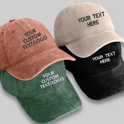 Personalised Embroidered Hat, Custom Name Dad Cap, Custom Text Workwear Hats