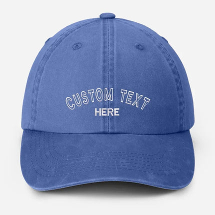 Personalised Embroidered Hat, Custom Name Dad Cap, Custom Text Workwear Hats