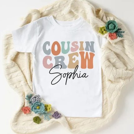 Personalised Cousin Crew Shirt, Groovy Kids Matching T-Shirt, Summer Sibling Tees