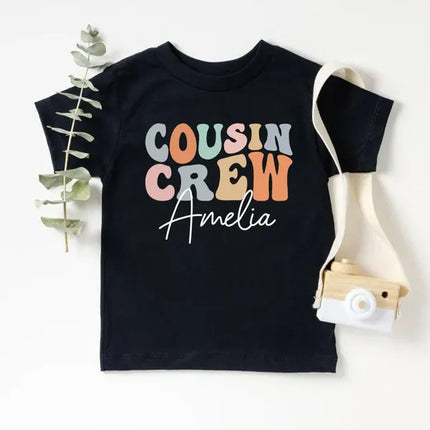 Personalised Cousin Crew Shirt, Groovy Kids Matching T-Shirt, Summer Sibling Tees