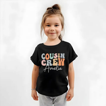Personalised Cousin Crew Shirt, Groovy Kids Matching T-Shirt, Summer Sibling Tees