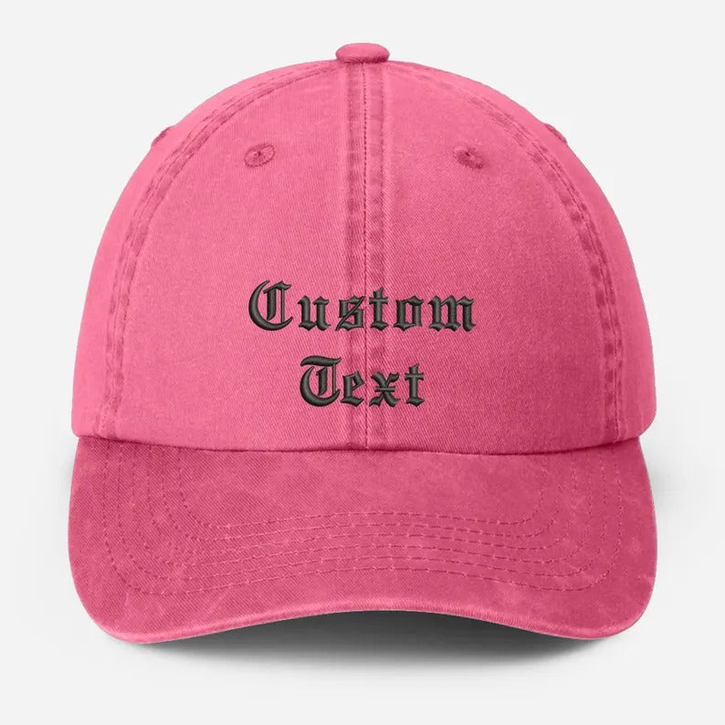 Personalised Embroidered Hat, Custom Text & Logo Baseball Hats, Your Company Monogran Cap, Cotton Snapback Vintage Hat, Father's Day Gift