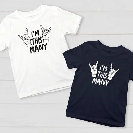 I'm This Many 4 Kids T-Shirt – Fourth Birthday Kids T Shirts, 4th Birthday Party Tees, Children's Age 4 Shirts, Toddler Birthday Party Gifts