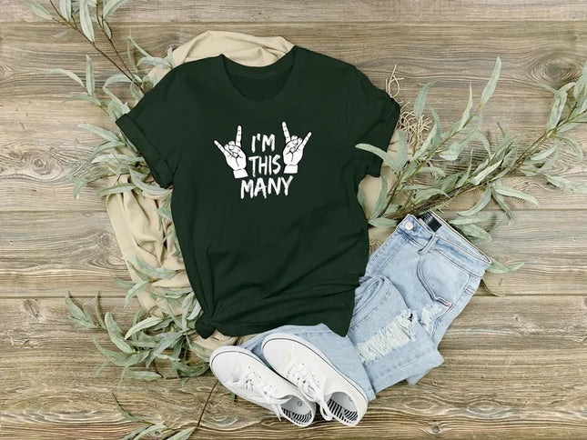 I'm This Many 4 Kids T-Shirt – Fourth Birthday Kids T Shirts, 4th Birthday Party Tees, Children's Age 4 Shirts, Toddler Birthday Party Gifts