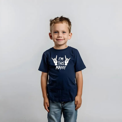 I'm This Many 4 Kids T-Shirt – Fourth Birthday Kids T Shirts, 4th Birthday Party Tees, Children's Age 4 Shirts, Toddler Birthday Party Gifts
