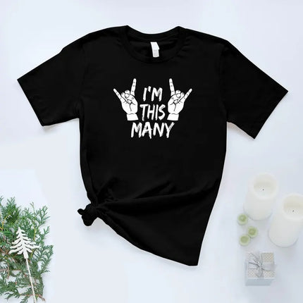 I'm This Many 4 Kids T-Shirt – Fourth Birthday Kids T Shirts, 4th Birthday Party Tees, Children's Age 4 Shirts, Toddler Birthday Party Gifts
