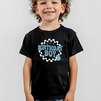 Personalised Birthday Boy T-Shirt, Retro Racing Checkered Flag Tees, Kids Race Car Birthday Outfits, Boys Racing Party Shirt, Birthday Gifts