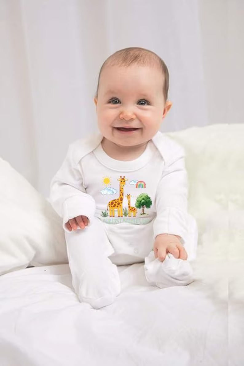 Personalised First Mothers Day Baby Grow, New Mom 1st Mothers Day Baby Gift, Custom Baby Name Sleepsuit, Mothers Day Baby Outfit for New Mom