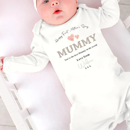 First Mothers Day Babygrow, Custom First Mothers Day Sleepsuit, Our 1st Mother’s Day Baby Rompersuit, New Mummy Gifts, Mother’s Day Gifts