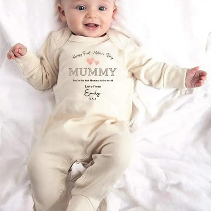 First Mothers Day Babygrow, Custom First Mothers Day Sleepsuit, Our 1st Mother’s Day Baby Rompersuit, New Mummy Gifts, Mother’s Day Gifts
