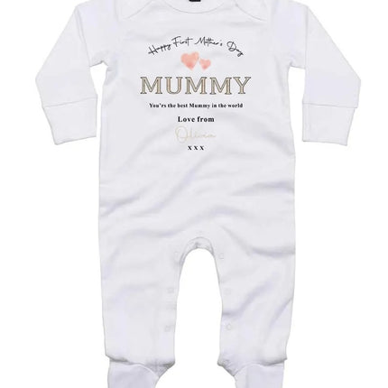 First Mothers Day Babygrow, Custom First Mothers Day Sleepsuit, Our 1st Mother’s Day Baby Rompersuit, New Mummy Gifts, Mother’s Day Gifts