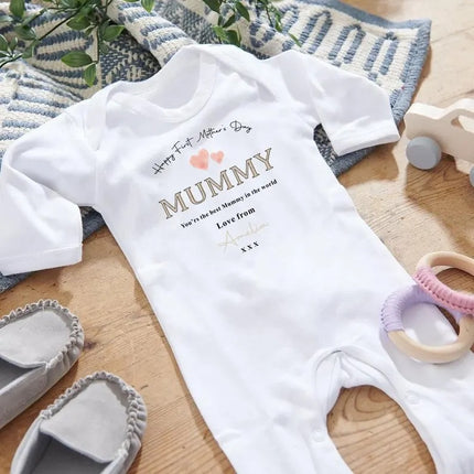 First Mothers Day Babygrow, Custom First Mothers Day Sleepsuit, Our 1st Mother’s Day Baby Rompersuit, New Mummy Gifts, Mother’s Day Gifts