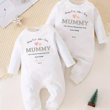 First Mothers Day Babygrow, Custom First Mothers Day Sleepsuit, Our 1st Mother’s Day Baby Rompersuit, New Mummy Gifts, Mother’s Day Gifts