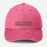 Make Racism Wrong Again Baseball Cap, Embroidered Social Justice Hat, Vintage Protest Hat, Equality Political Statement Cap, Father Day Gift