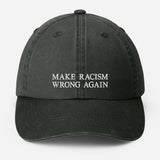 Make Racism Wrong Again Baseball Cap, Embroidered Social Justice Hat, Vintage Protest Hat, Equality Political Statement Cap, Father Day Gift