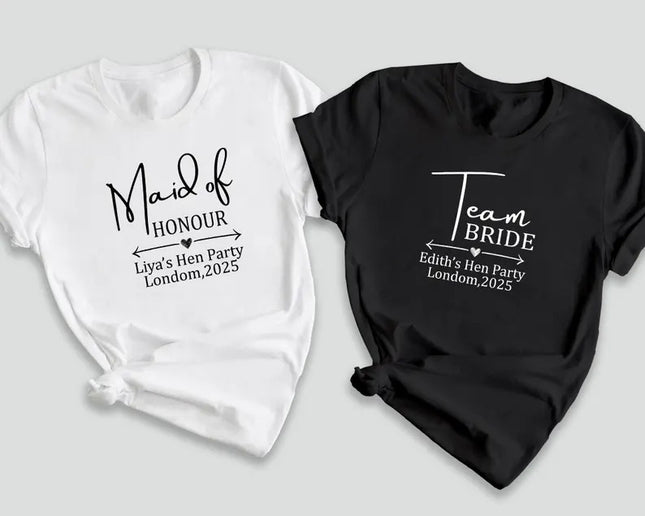 Hen Party T-Shirts, Personalised Bride/ Mother Of the Bride/Team Bride Shirts, Bachelorette Party Top, Bridesmaid Gifts, Bridal Shower Gifts