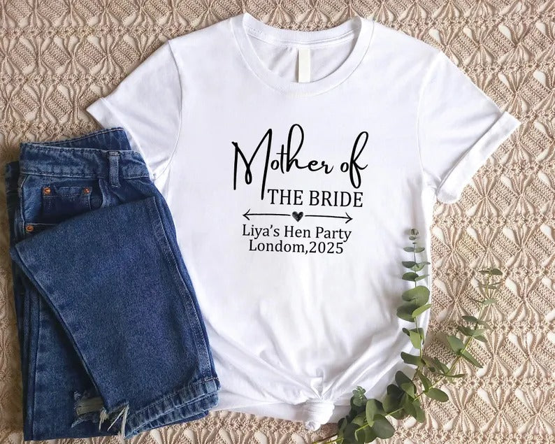 Hen Party T-Shirts, Personalised Bride/ Mother Of the Bride/Team Bride Shirts, Bachelorette Party Top, Bridesmaid Gifts, Bridal Shower Gifts