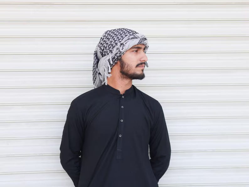 Arabic Palestine Head Scarf, Traditional Palestinian Keffiyeh Shemagh Scarf, Men Women Unique Ramadan Gifts, Vintage Lightweight Head Scarf
