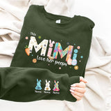 This Mama Loves Her Peeps Sweatshirt, Personalized Mama Easter Jumper, Mama Bunny Sweater, Custom Kids Name on Sleeve Sweater, Gift for Her