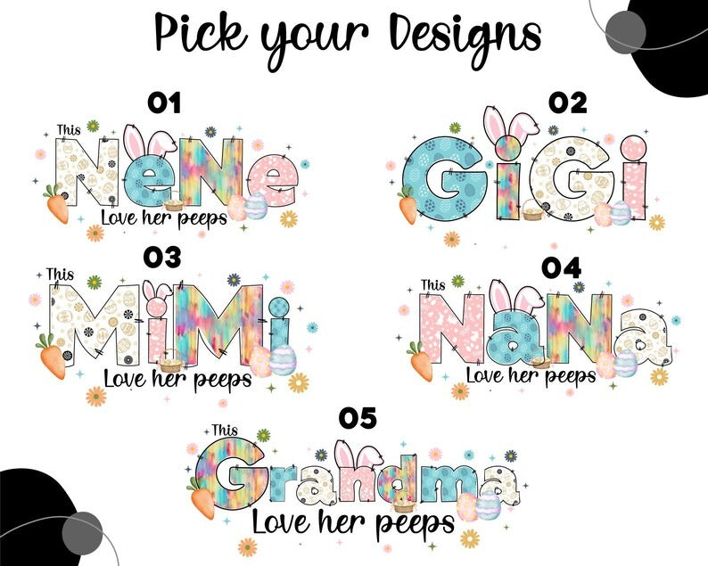 This Mama Loves Her Peeps Sweatshirt, Personalized Mama Easter Jumper, Mama Bunny Sweater, Custom Kids Name on Sleeve Sweater, Gift for Her