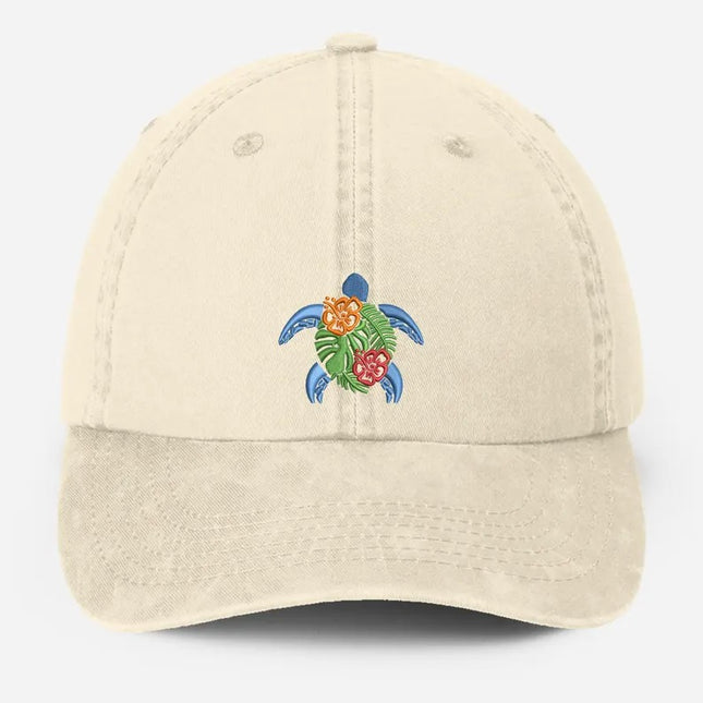 Sea Turtle Embroidered Hat, Vintage Baseball Cap, Cool Summer Hat, Gift for Him
