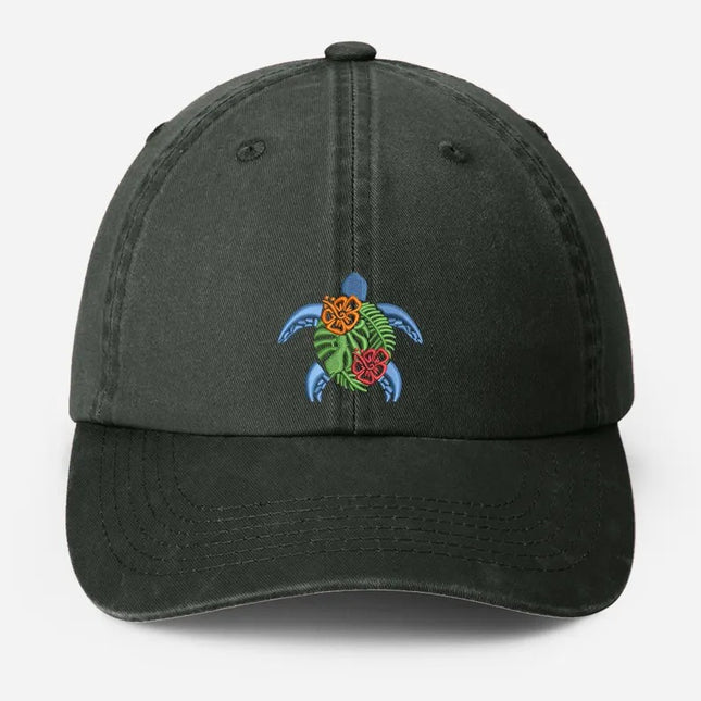 Sea Turtle Embroidered Hat, Vintage Baseball Cap, Cool Summer Hat, Gift for Him
