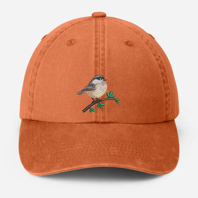 Embroidered Black Capped Chickadee Hat, Wildlife Bird Watcher Hat, Bird Lover Gift