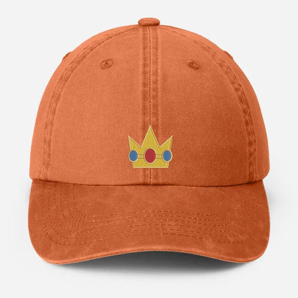 Vintage Embroidered Crown Cap, Cute Gold princess Crown Hat for Girls, Retro Cosplay Baseball Cap, Gift for Her, Cartoon move Lover Gifts