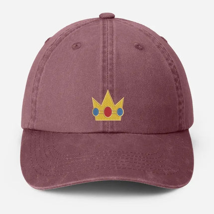 Vintage Embroidered Crown Cap, Cute Gold princess Crown Hat for Girls, Retro Cosplay Baseball Cap, Gift for Her, Cartoon move Lover Gifts