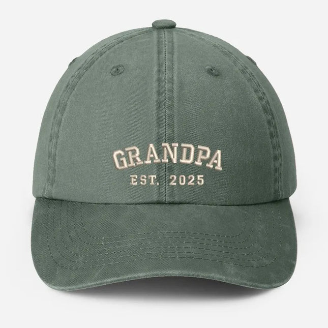 Custom Embroidered Dad Vintage Caps, Personalised Est Year Grandpa Hat