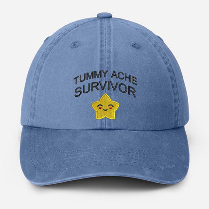 Tummy Ache Survivor Embroidered Hat, Funny Meme Baseball Cap, Birthday Gift for Him