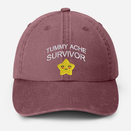 Tummy Ache Survivor Embroidered Hat, Funny Meme Baseball Cap, Birthday Gift for Him