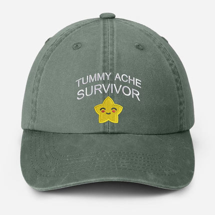 Tummy Ache Survivor Embroidered Hat, Funny Meme Baseball Cap, Birthday Gift for Him