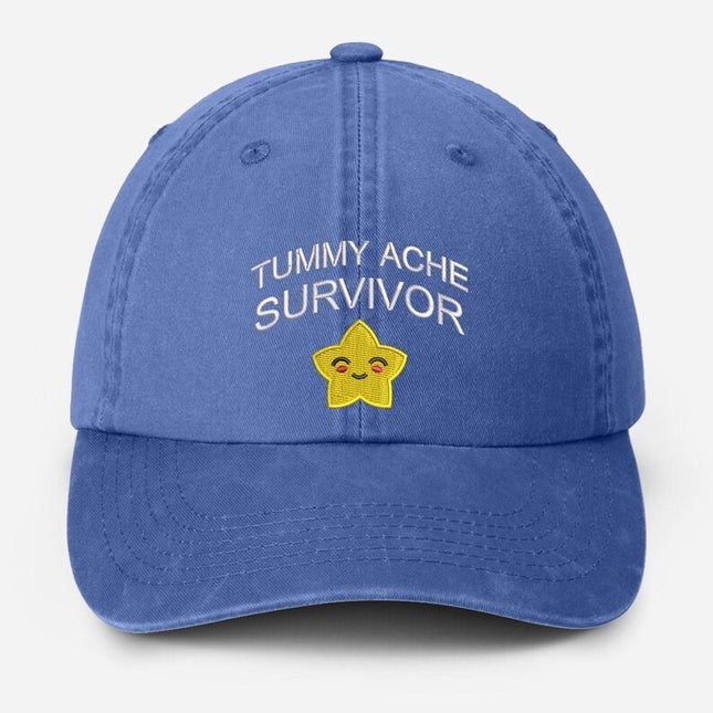 Tummy Ache Survivor Embroidered Hat, Funny Meme Baseball Cap, Birthday Gift for Him