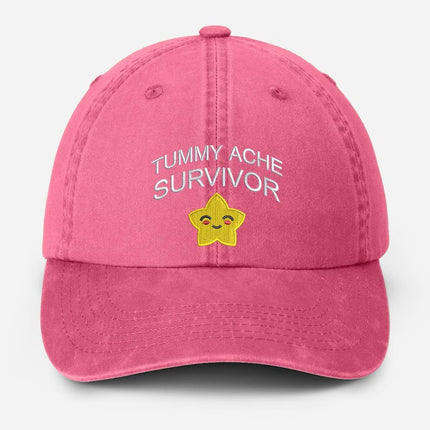 Tummy Ache Survivor Embroidered Hat, Funny Meme Baseball Cap, Birthday Gift for Him