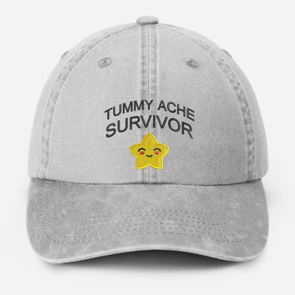 Tummy Ache Survivor Embroidered Hat, Funny Meme Baseball Cap, Birthday Gift for Him