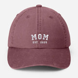 Custom Embroidered Dad Vintage Caps, Personalised Est Year Grandpa Hat, Pregnancy Announcement Adjustable Hats, Gift for New Grandma Grandpa