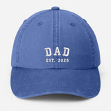 Custom Embroidered Dad Vintage Caps, Personalised Est Year Grandpa Hat, Pregnancy Announcement Adjustable Hats, Gift for New Grandma Grandpa