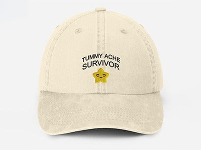 Tummy Ache Survivor Embroidered Hat, Funny Meme Baseball Cap, Birthday Gift for Him