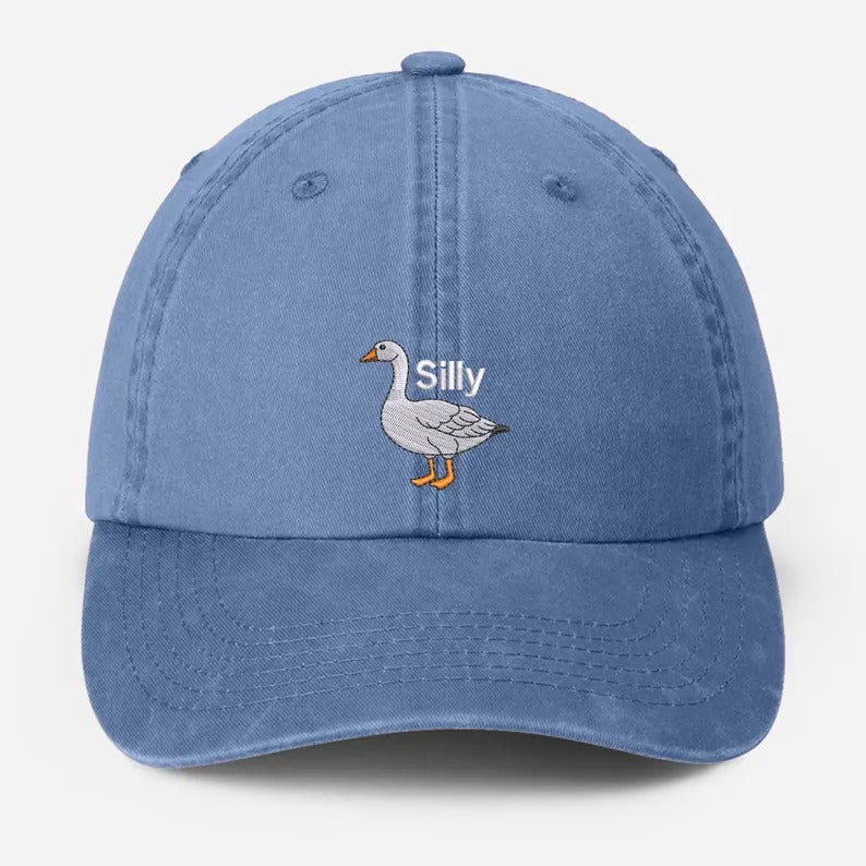 Silly Goose Embroidered Hat, Vintage Silly Goose Baseball Cap, Mom Dad Wildlife Hat, Outdoor Camping Hat, Gift for Dad, Animal Lover Gifts