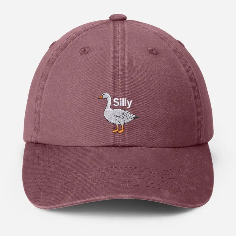 Silly Goose Embroidered Hat, Vintage Silly Goose Baseball Cap, Mom Dad Wildlife Hat, Outdoor Camping Hat, Gift for Dad, Animal Lover Gifts