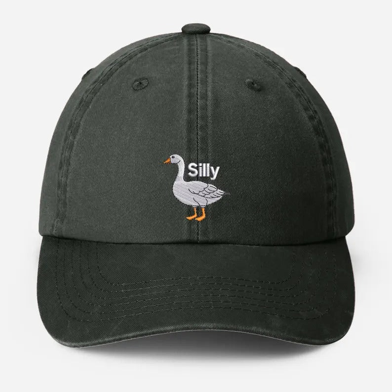 Silly Goose Embroidered Hat, Vintage Silly Goose Baseball Cap, Mom Dad Wildlife Hat, Outdoor Camping Hat, Gift for Dad, Animal Lover Gifts