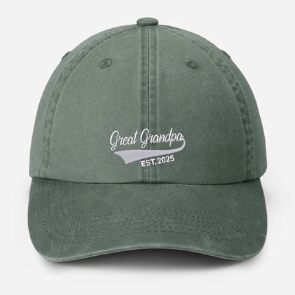 Personalised Great Grandpa Hat, Custom Embroidered Grandpa Hats, New Grandpa Hats
